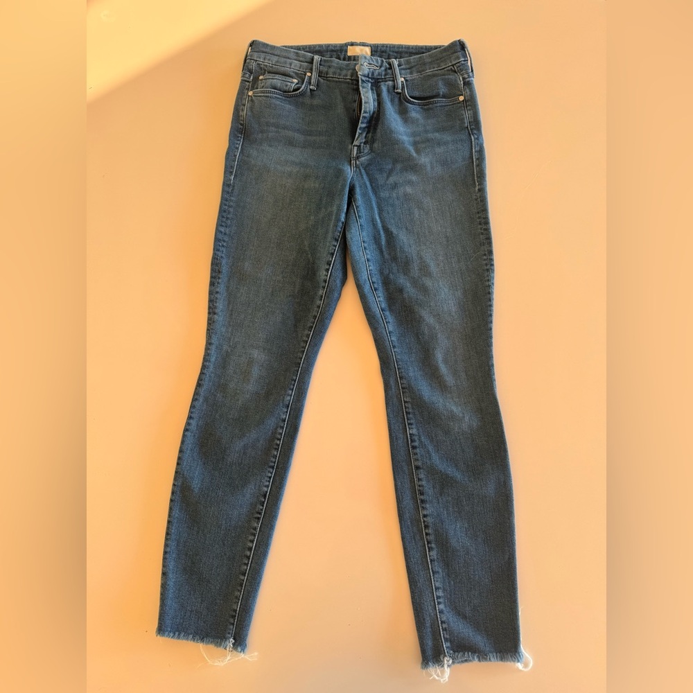 MOTHER Women’s Skinny Jeans in Dark Blue Denim